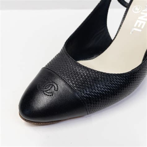 chanel black slingback pumps